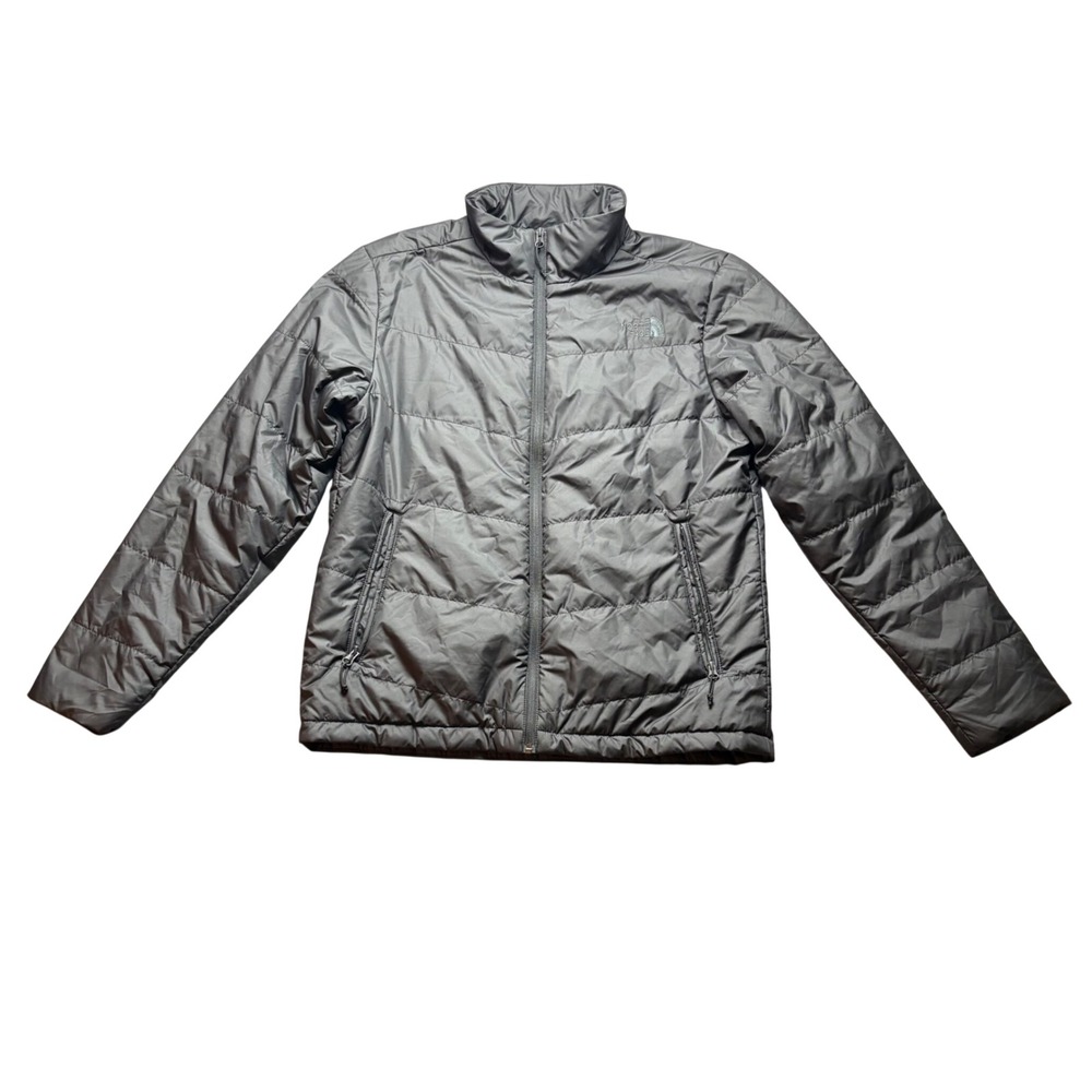The North Face Puffer Jacket Mens Size M Black Polyester Full Zip Quilted Coat